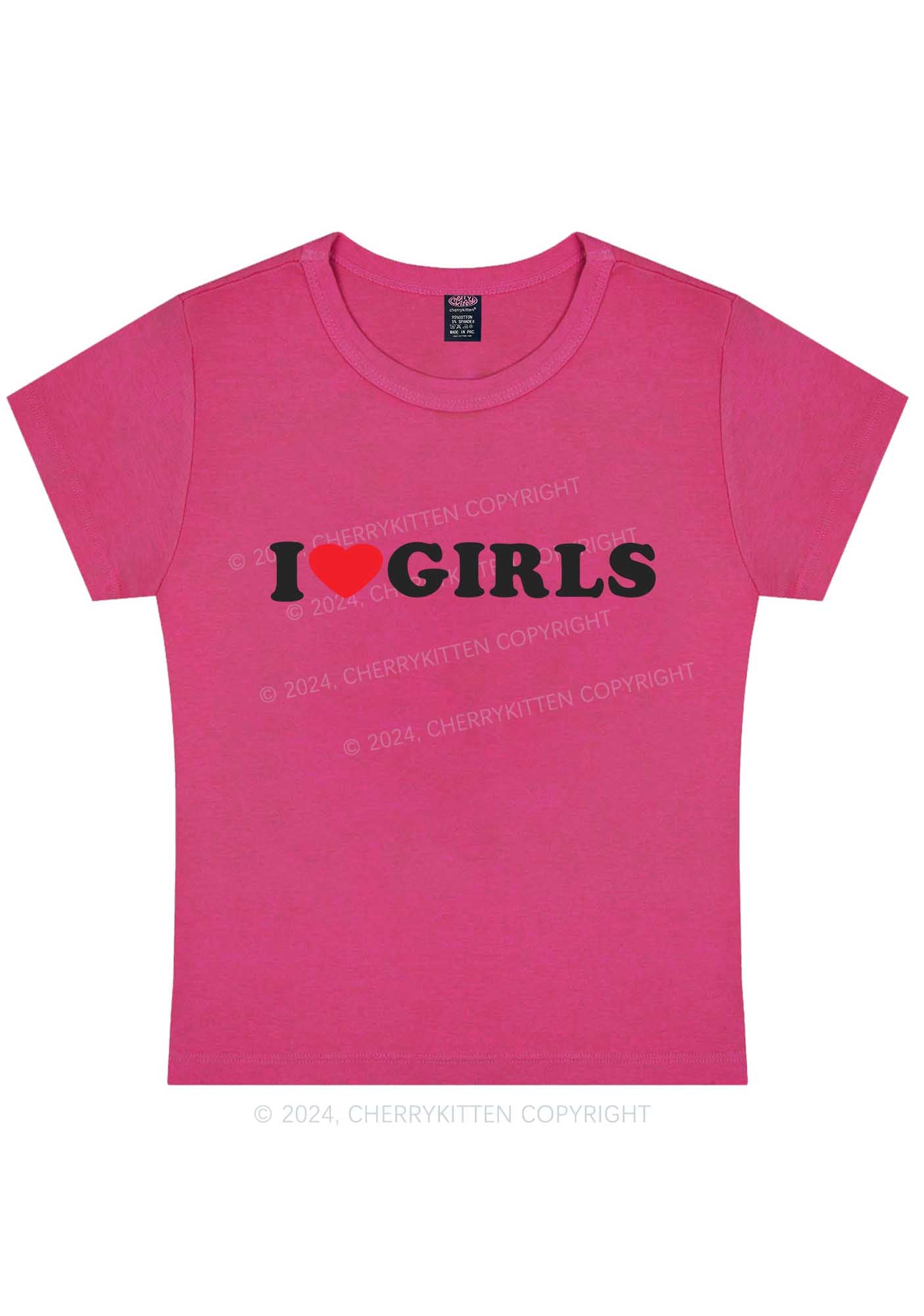 I Love Girls Y2K Baby Tee Cherrykitten