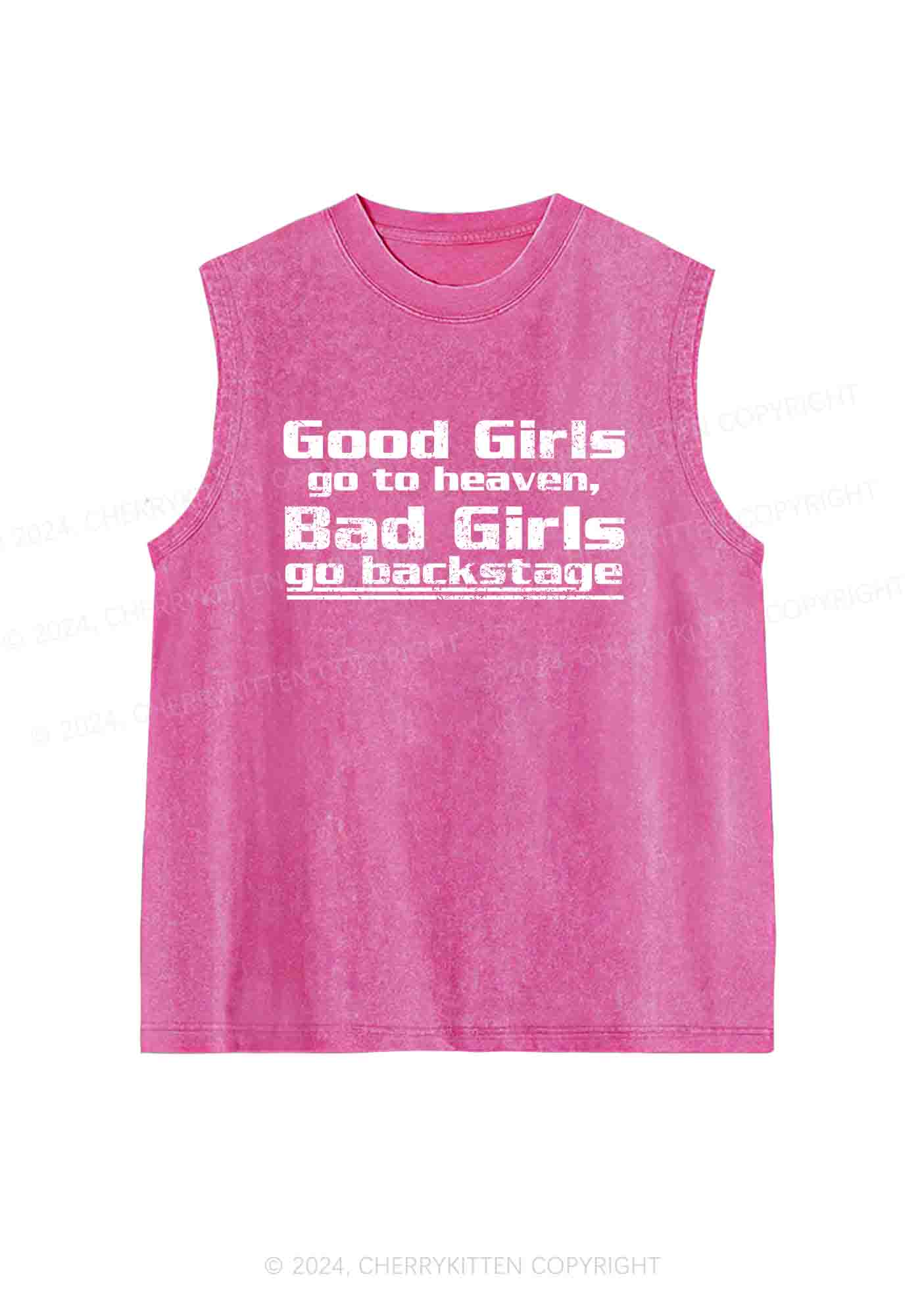 Bad Girls Go Backstage Y2K Washed Tank Cherrykitten