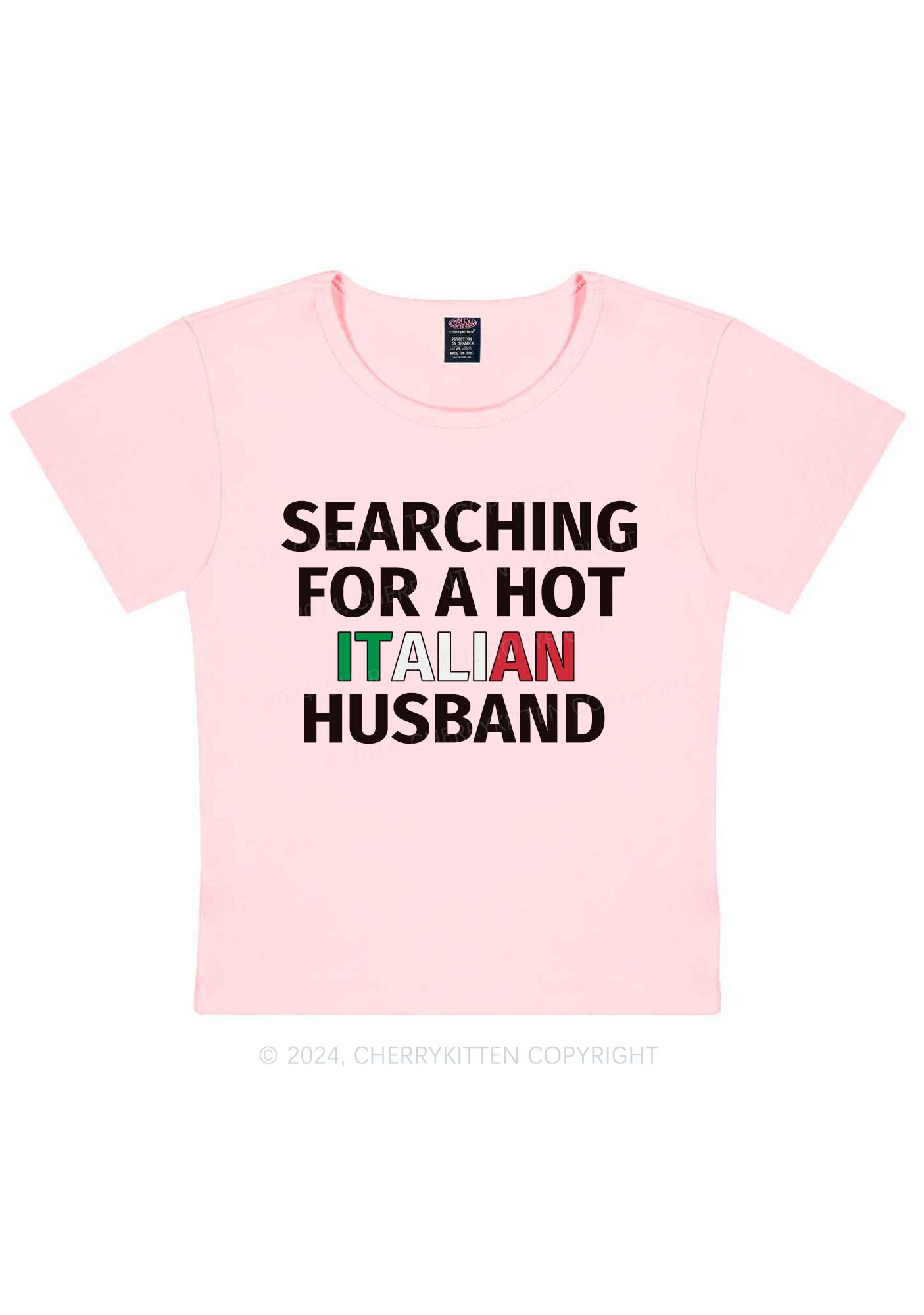 Hot Italian Husband Y2K Valentine's Day Baby Tee Cherrykitten