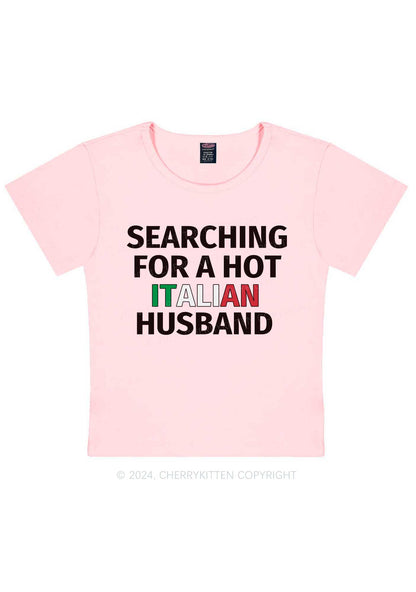 Hot Italian Husband Y2K Valentine's Day Baby Tee Cherrykitten