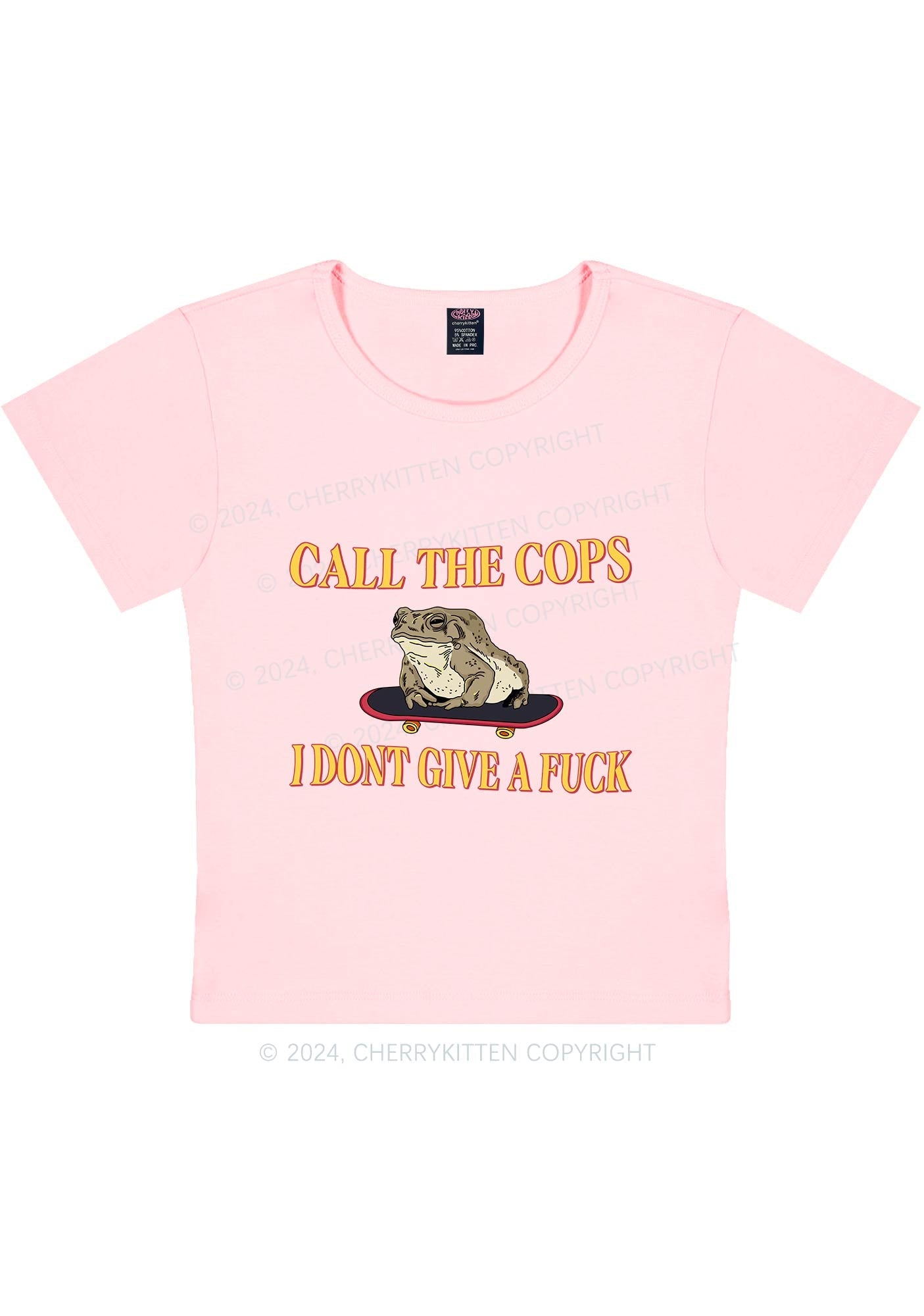 Call The Cops IDGAF Y2K Baby Tee Cherrykitten