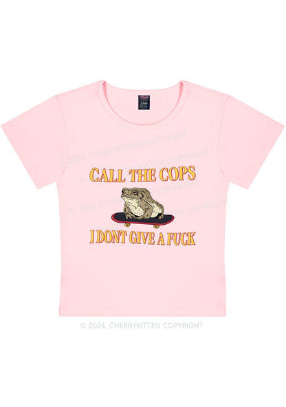 Call The Cops IDGAF Y2K Baby Tee Cherrykitten