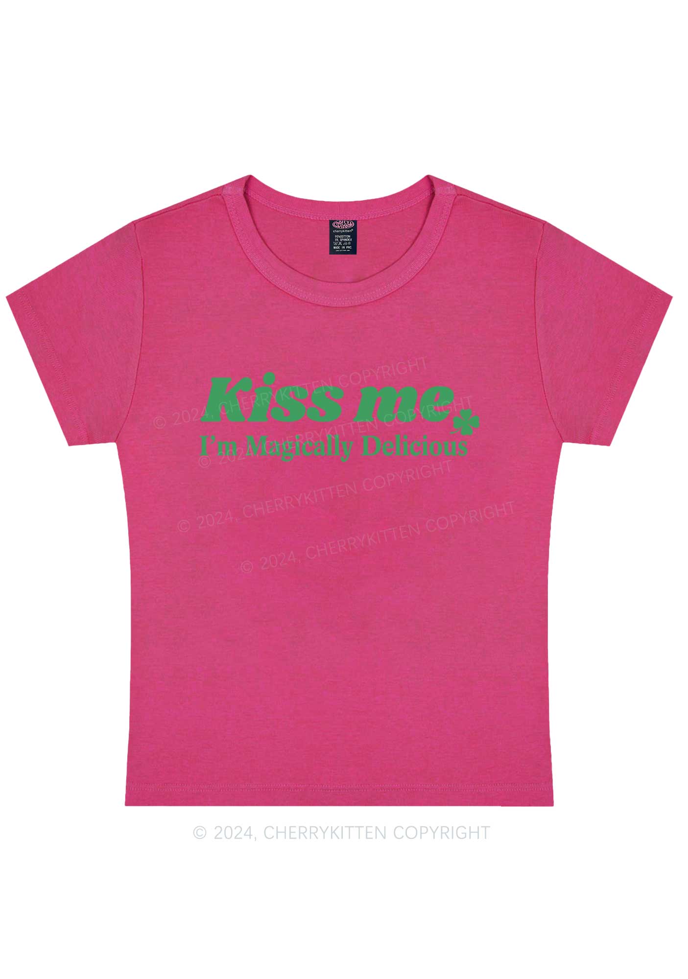 Im Magically Delicious St Patricks Y2K Baby Tee Cherrykitten