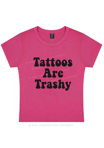 Curvy Tattoos Are Trashy Y2K Baby Tee Cherrykitten