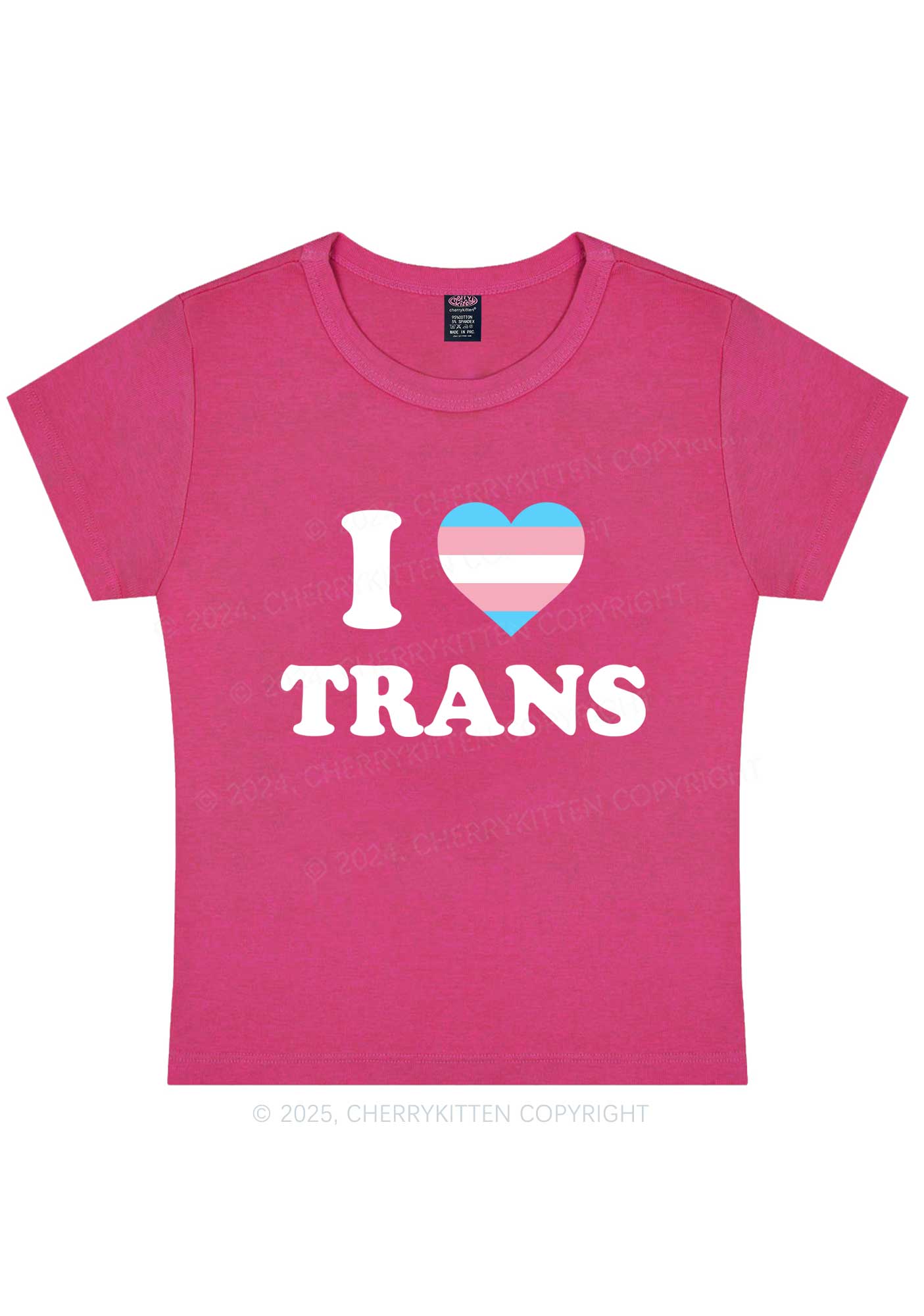 I Love Trans Y2K Baby Tee Cherrykitten