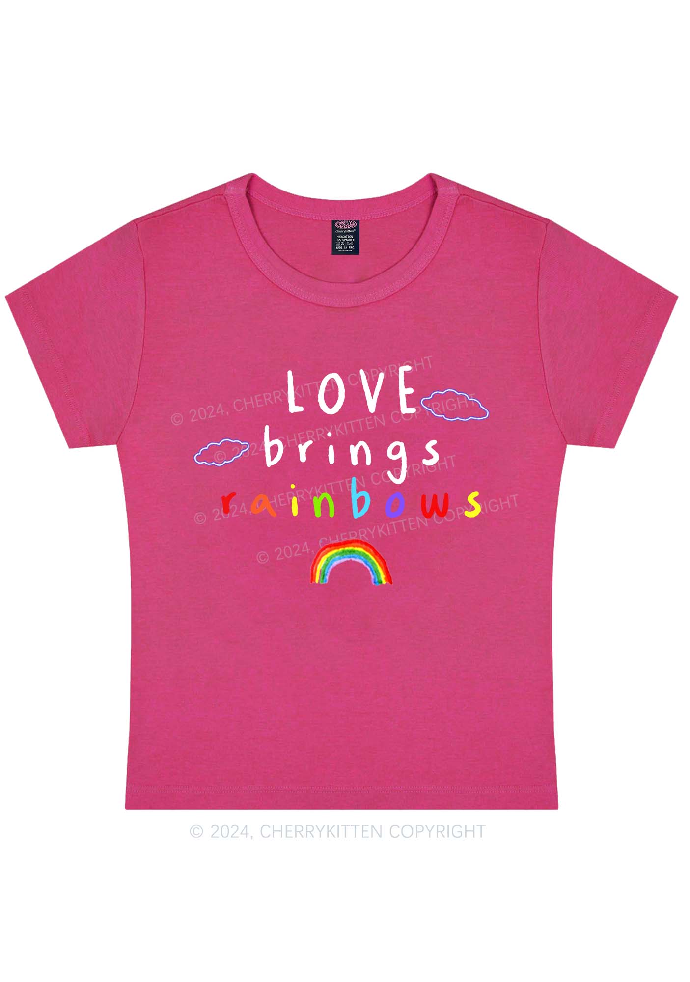 Love Brings Rainbows Y2K Baby Tee Cherrykitten