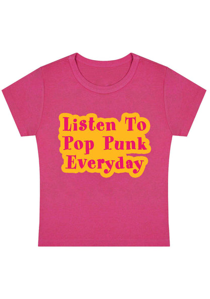 Curvy Listen To Pop Punk Everyday Baby Tee