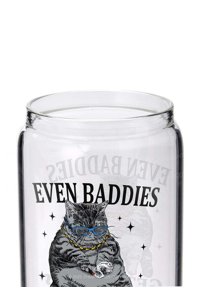 Even Baddies Get Saddies Y2K Printed Glass Cup Cherrykitten