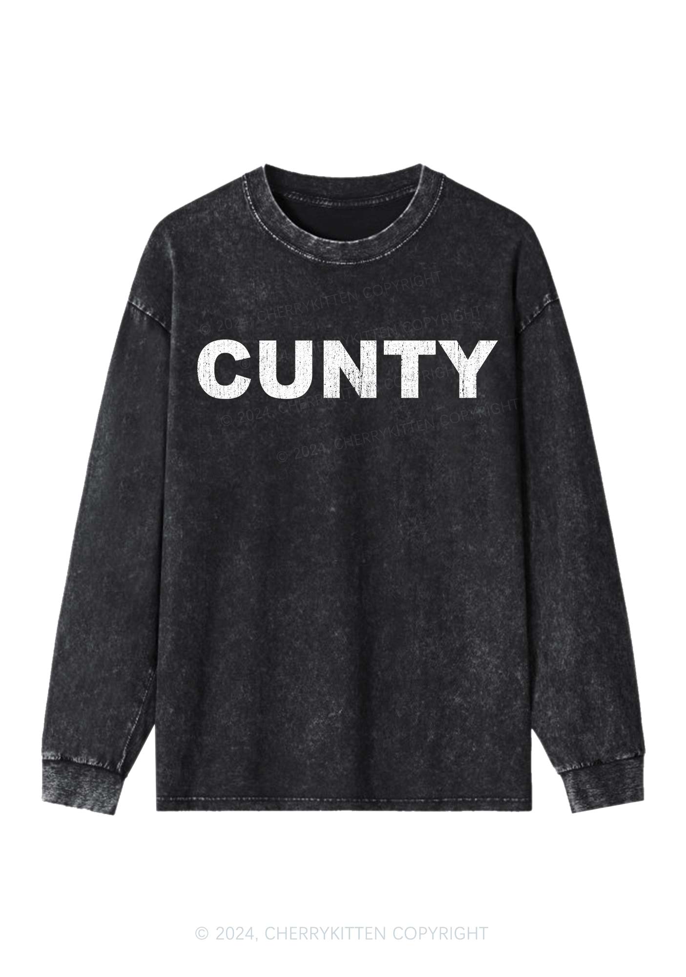 Cunty Y2K Washed Long Sleeves Cherrykitten