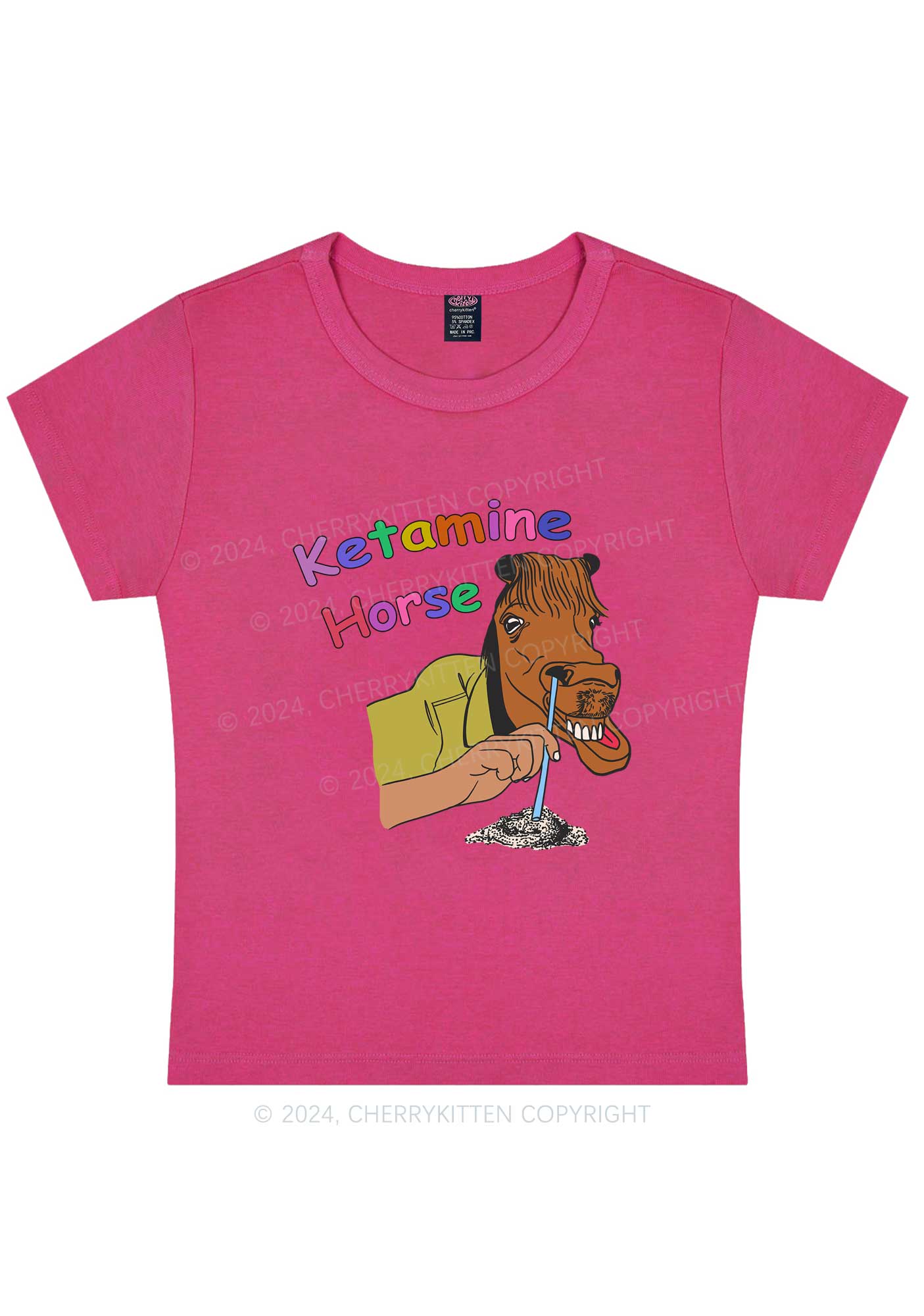 K Horse Y2K Baby Tee Cherrykitten