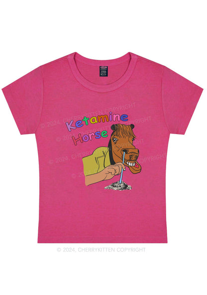 K Horse Y2K Baby Tee Cherrykitten