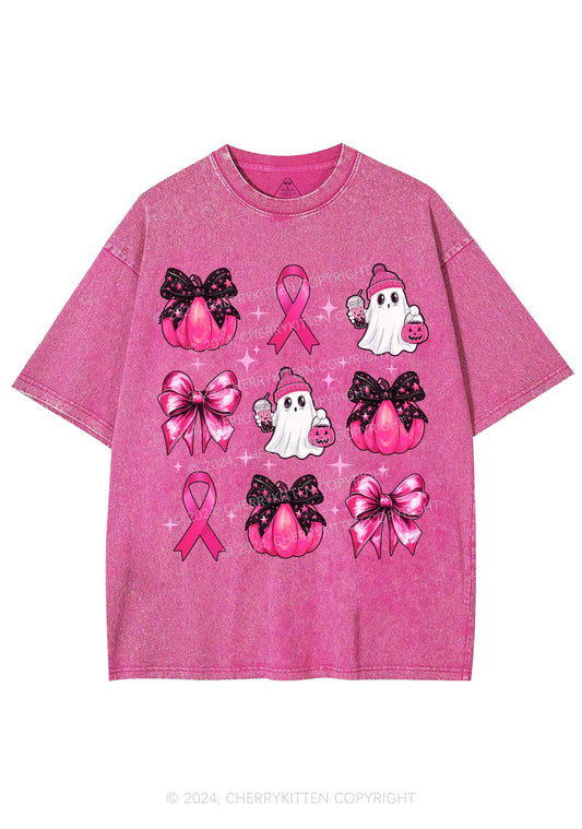 Halloween Pink Pumpkin Y2K Washed Tee Cherrykitten