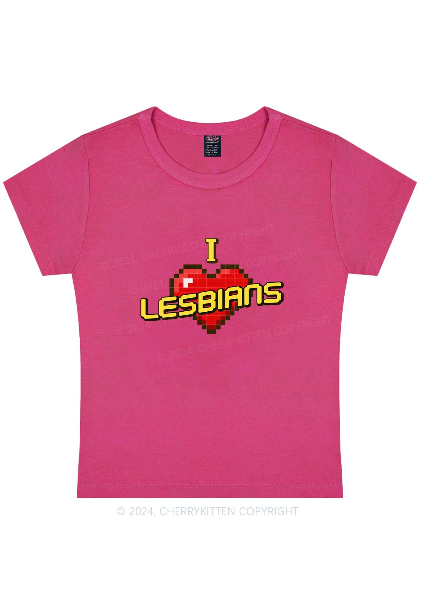 Curvy I Love Lesbians Y2K Baby Tee Cherrykitten