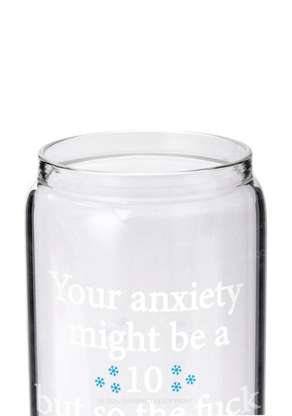 Your Anxiety Might Be Ten Y2K Printed Glass Cup Cherrykitten