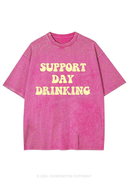 Support Day Drinking Y2K Washed Tee Cherrykitten