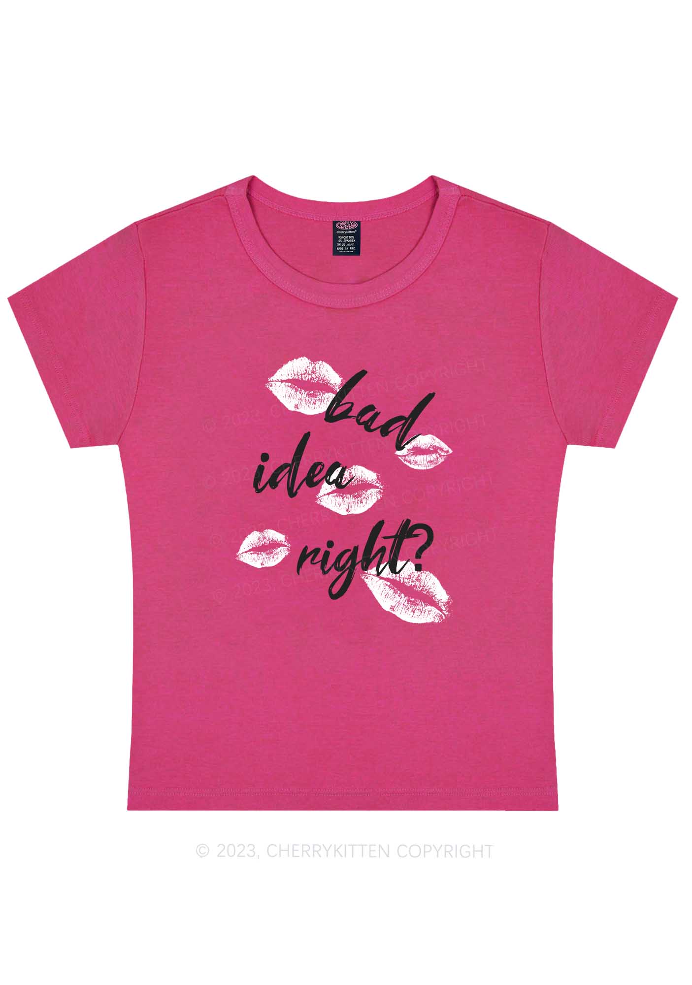 Bad Idea Right Y2K Baby Tee Cherrykitten