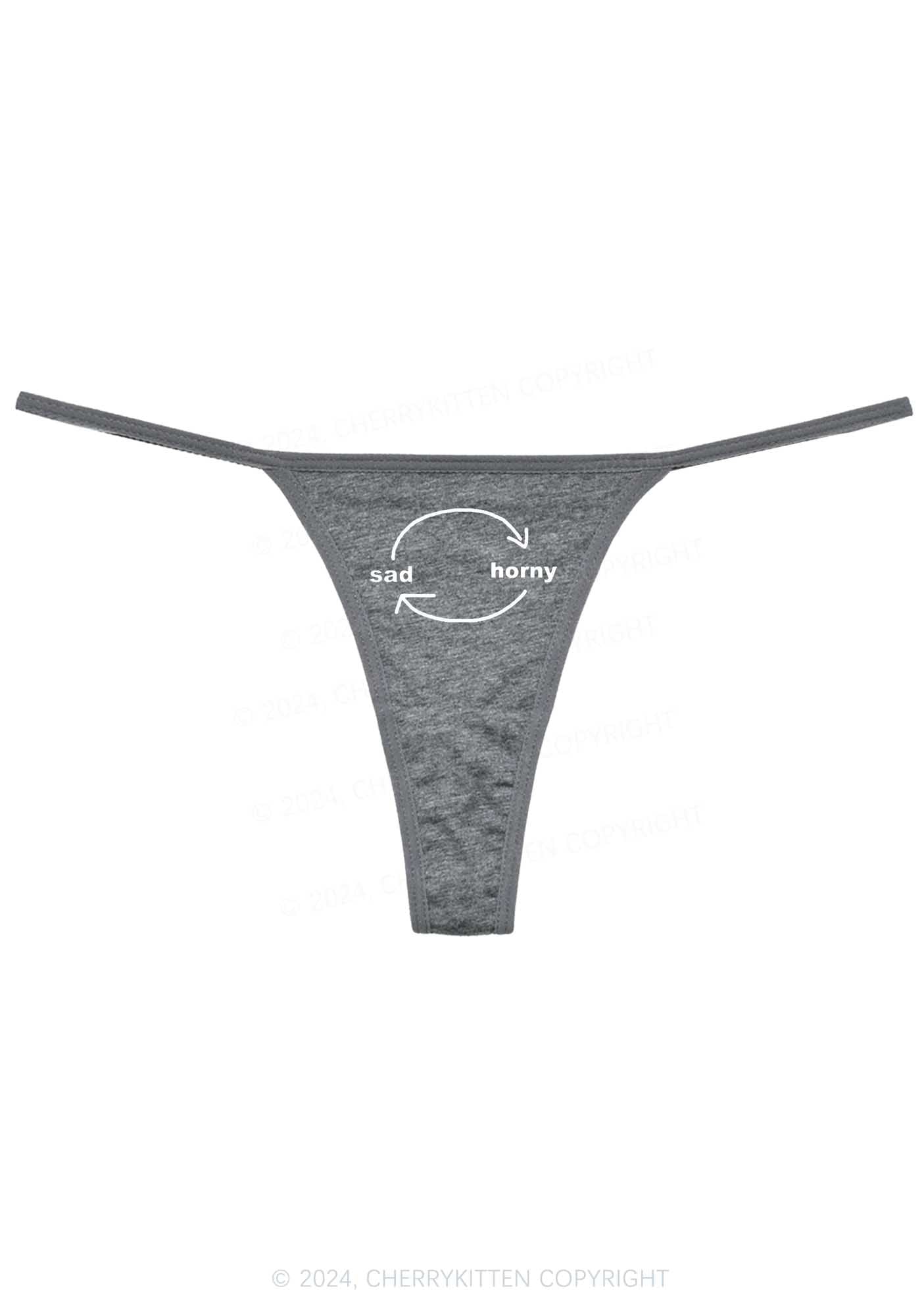 Sad Circle Y2K Flat String Thong Cherrykitten