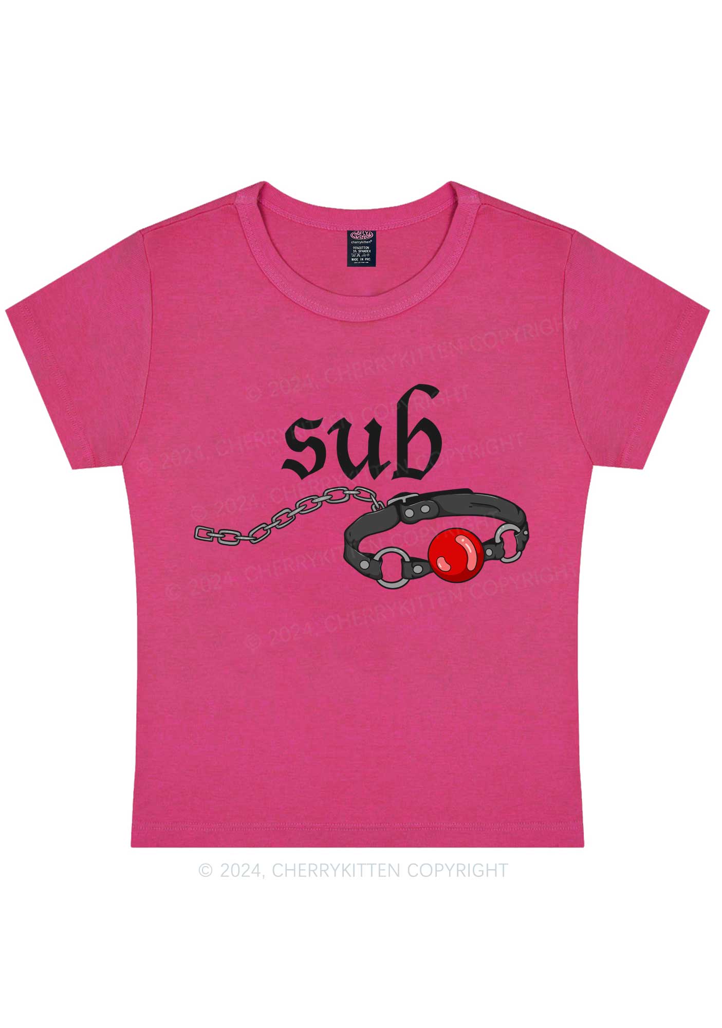 Sub Handcuffs Y2K Baby Tee Cherrykitten