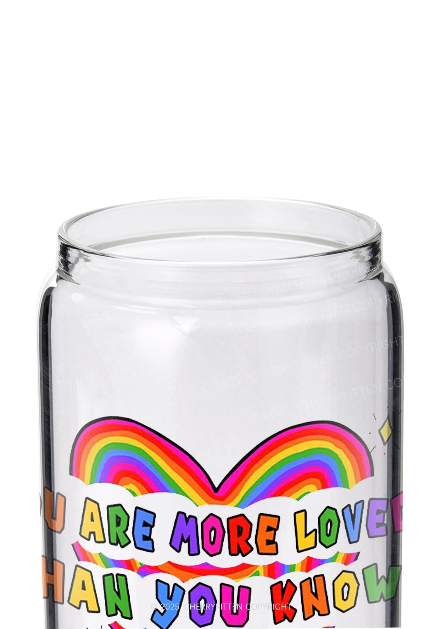 You Are More Loved Than You Know Y2K Printed Glass Cup Cherrykitten