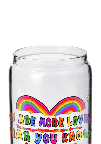 You Are More Loved Than You Know Y2K Printed Glass Cup Cherrykitten