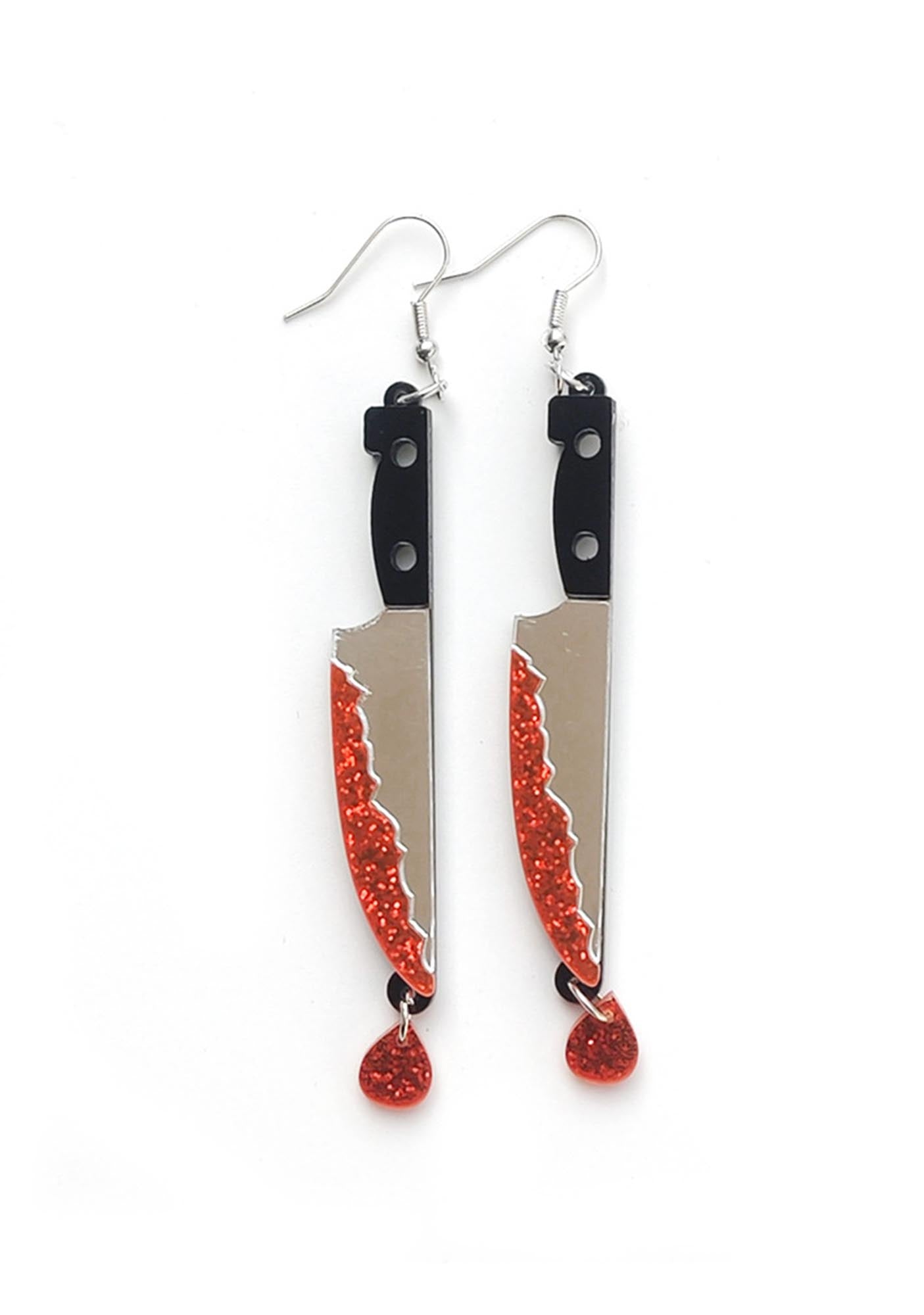 Halloween Bloody Dagger Y2K Earrings Cherrykitten