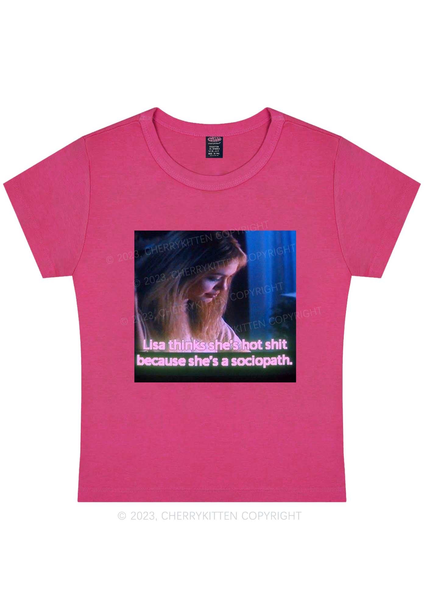 Curvy She's A Sociopath Y2K Baby Tee Cherrykitten