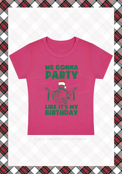 We Gonna Party Christmas Baby Tee Cherrykitten