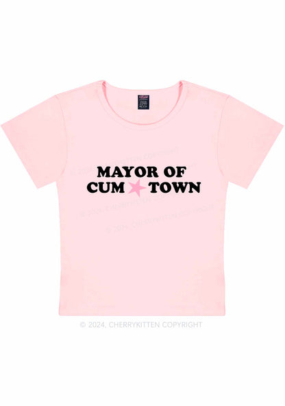 Mayor Of Come Town Y2K Baby Tee Cherrykitten