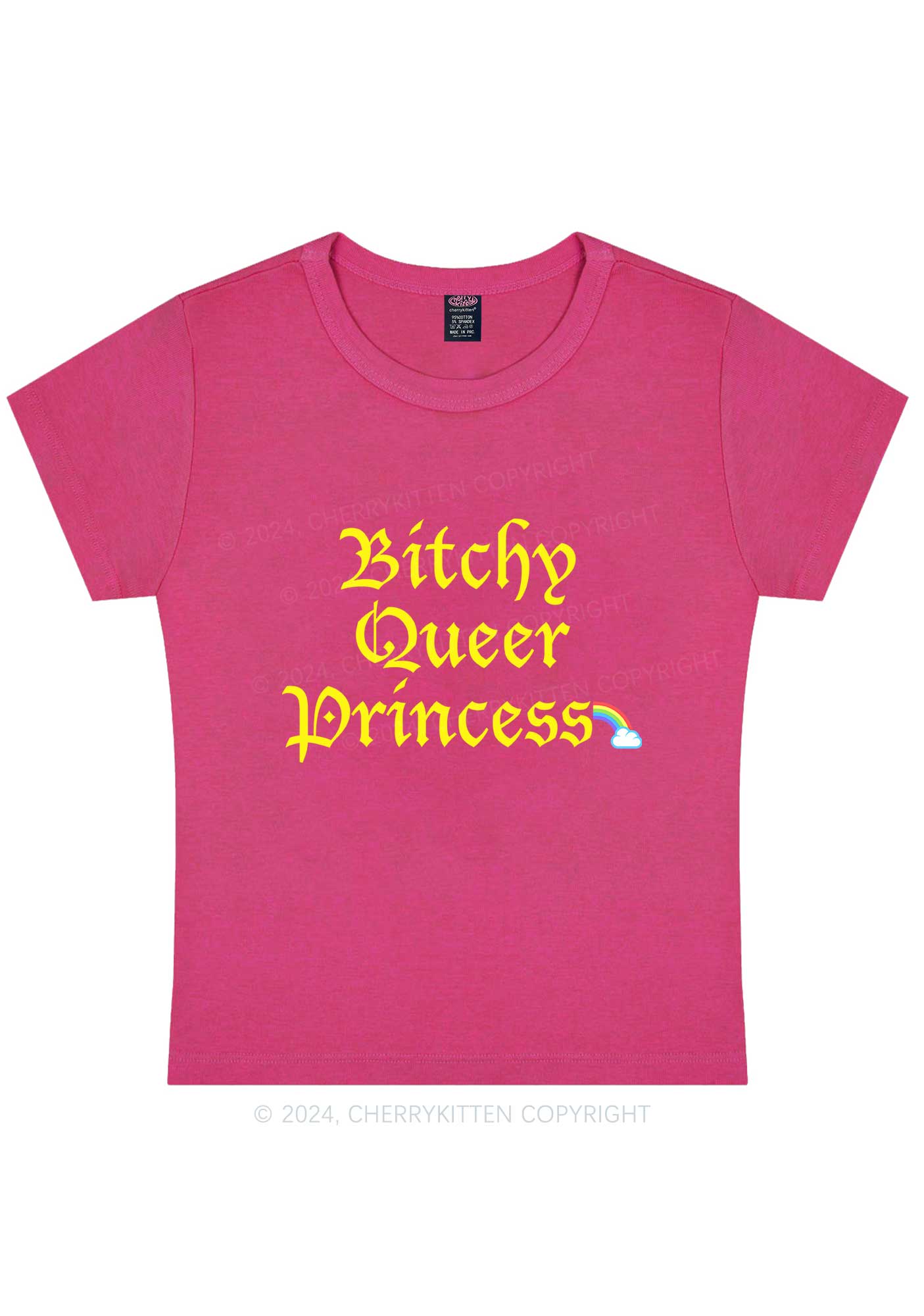 Curvy Queer Princess Y2K Baby Tee Cherrykitten