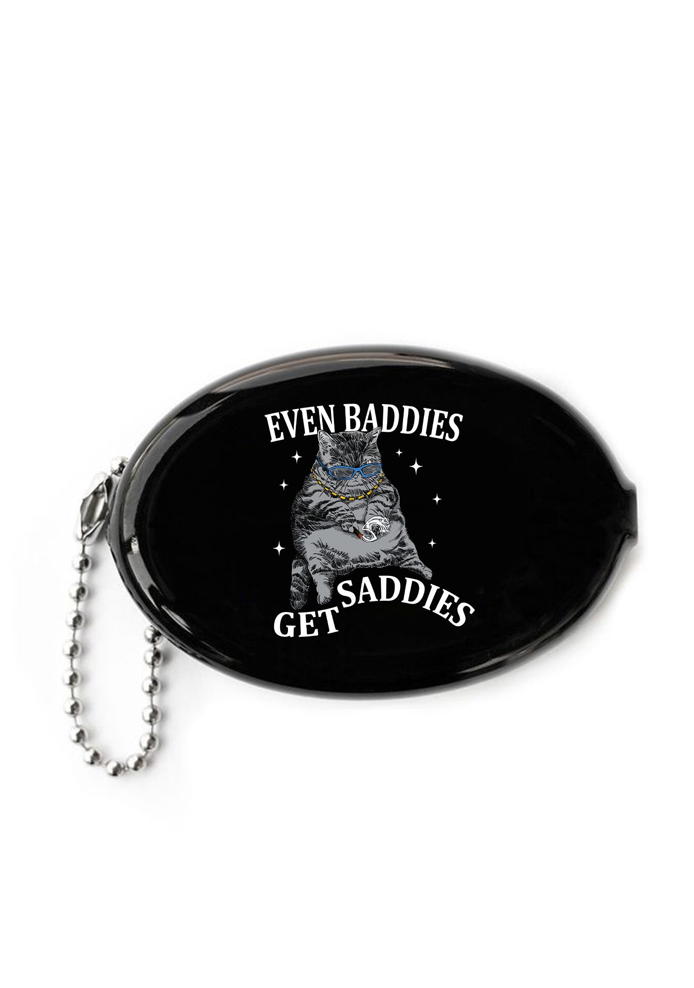 Even Baddies Get Saddies Y2K Oval Mini Coin Pouch Cherrykitten