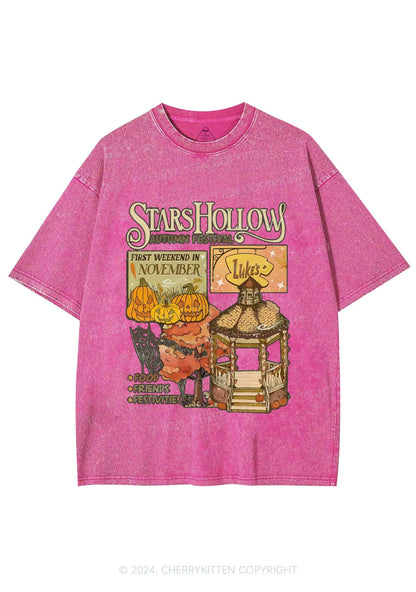 Halloween Stars Hollow Y2K Washed Tee Cherrykitten