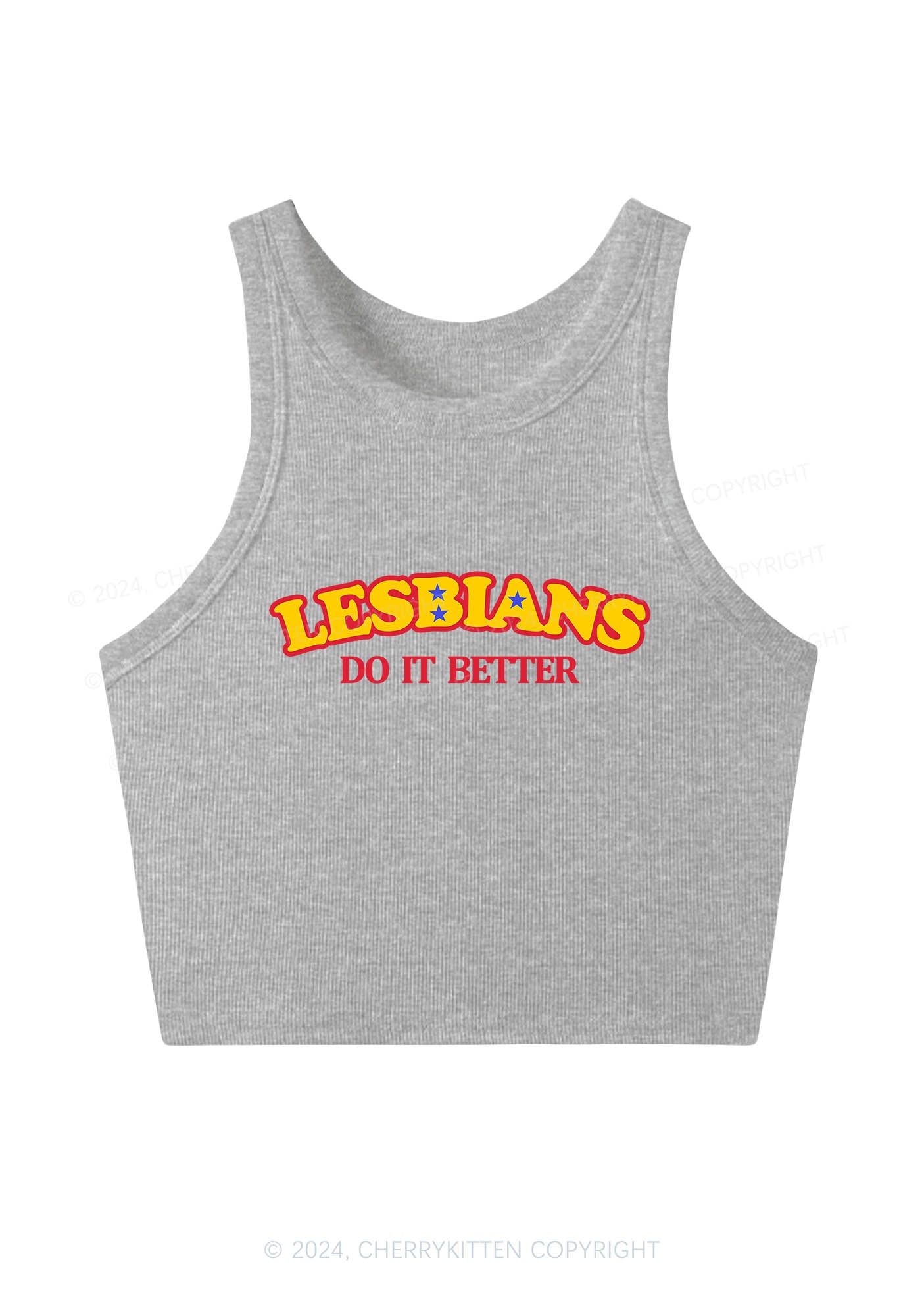 Lesbians Do It Better Y2K Crop Tank Top Cherrykitten