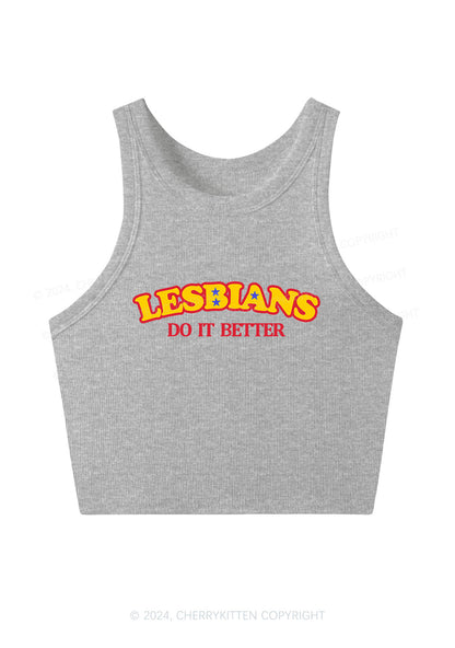 Lesbians Do It Better Y2K Crop Tank Top Cherrykitten