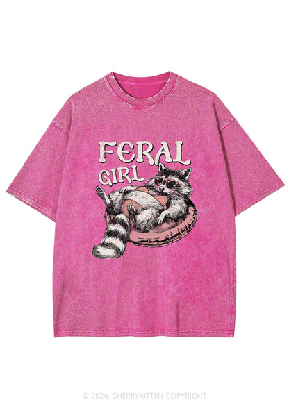 Feral Girl Y2K Washed Tee Cherrykitten