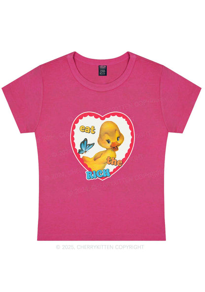 Eat The Rich Duck Y2K Baby Tee Cherrykitten