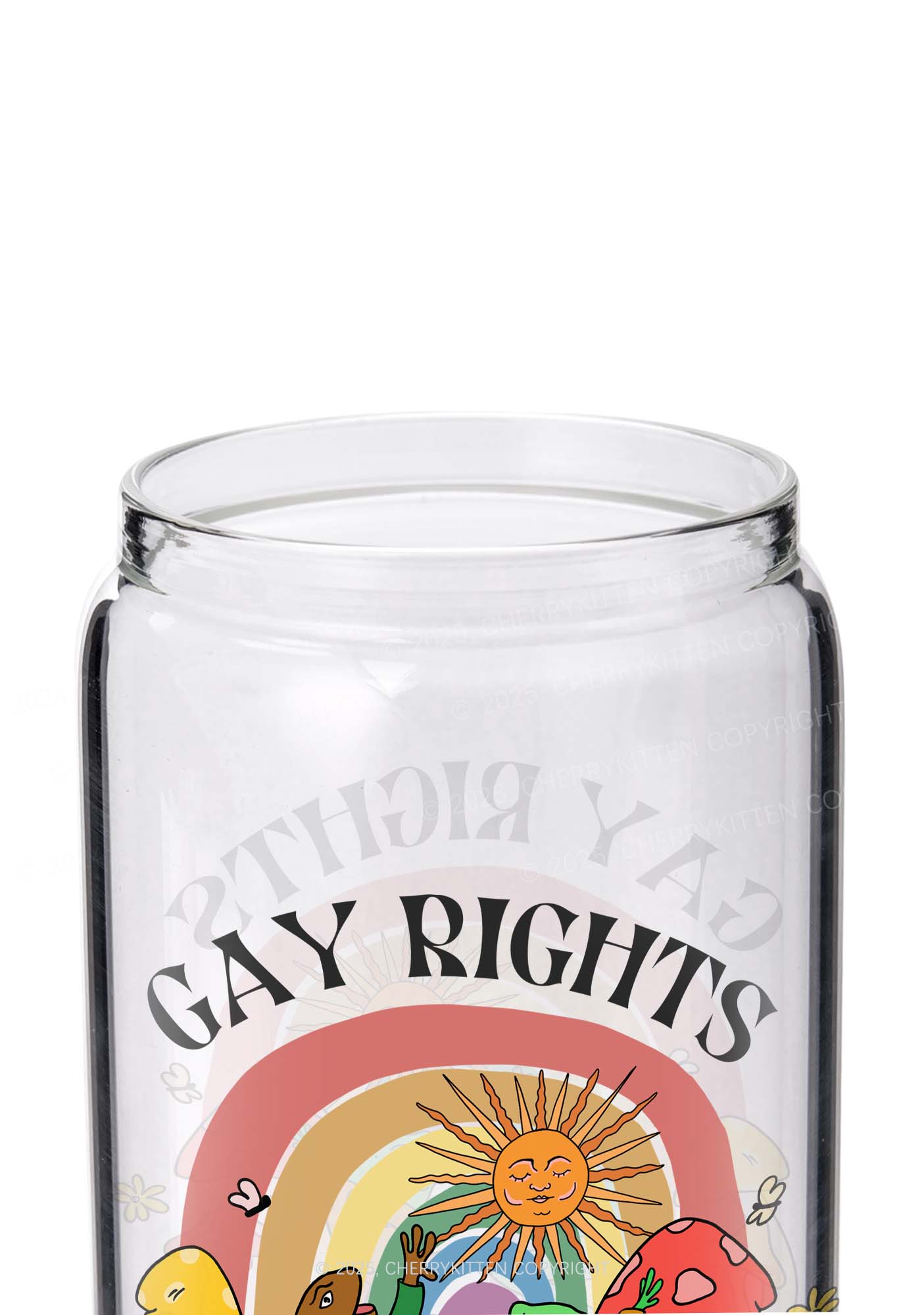 Gay Rights Y2K Printed Glass Cup Cherrykitten