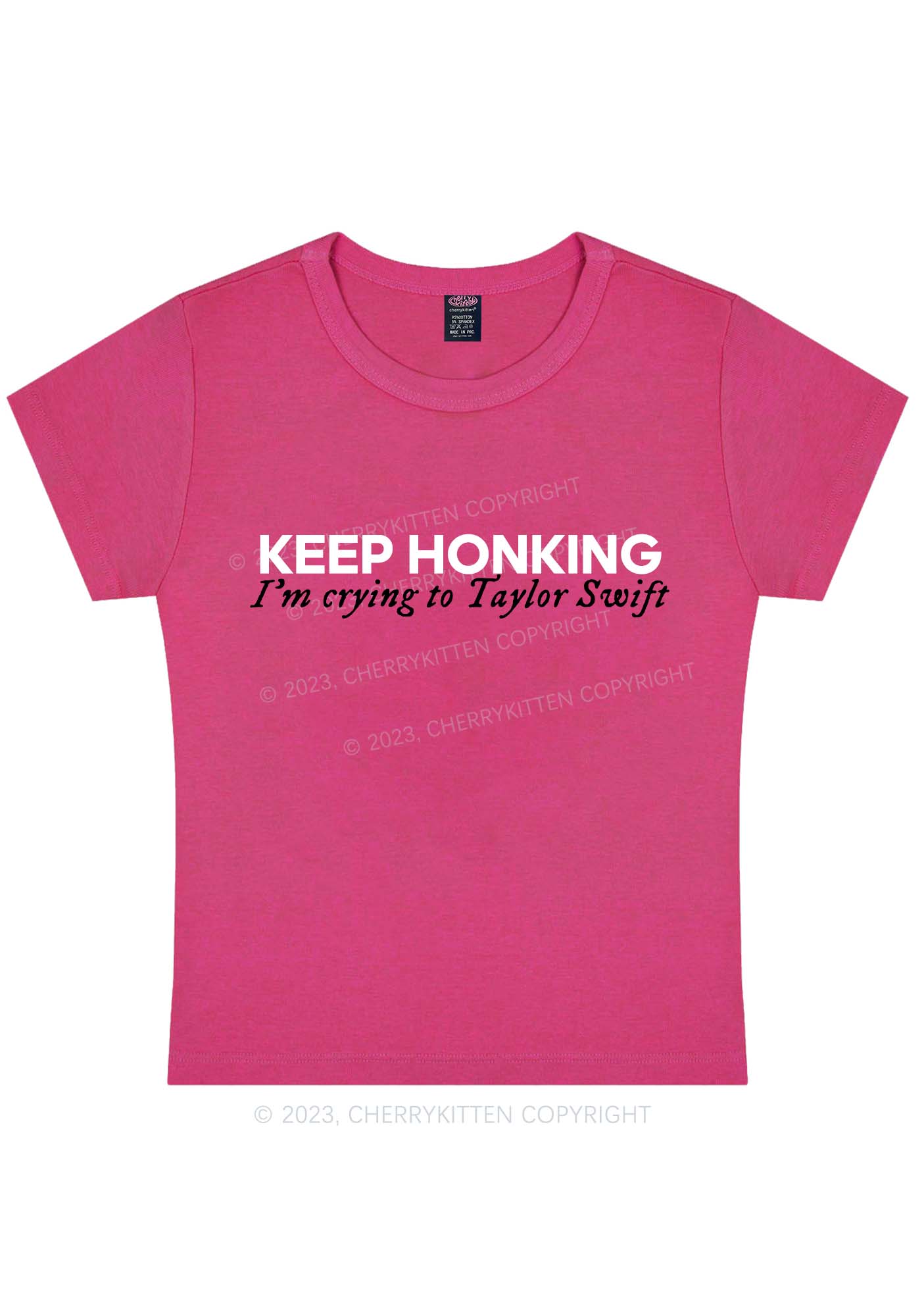 Curvy Keep Honking Y2K Baby Tee Cherrykitten