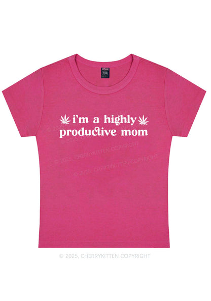 Highly Productive Mom Y2K Baby Tee Cherrykitten