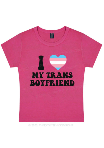 I Love My Trans BF Y2K Baby Tee Cherrykitten