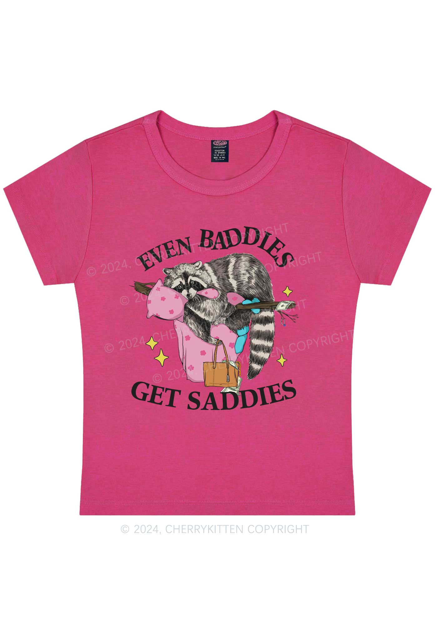 Baddies Get Saddies Y2K Baby Tee Cherrykitten