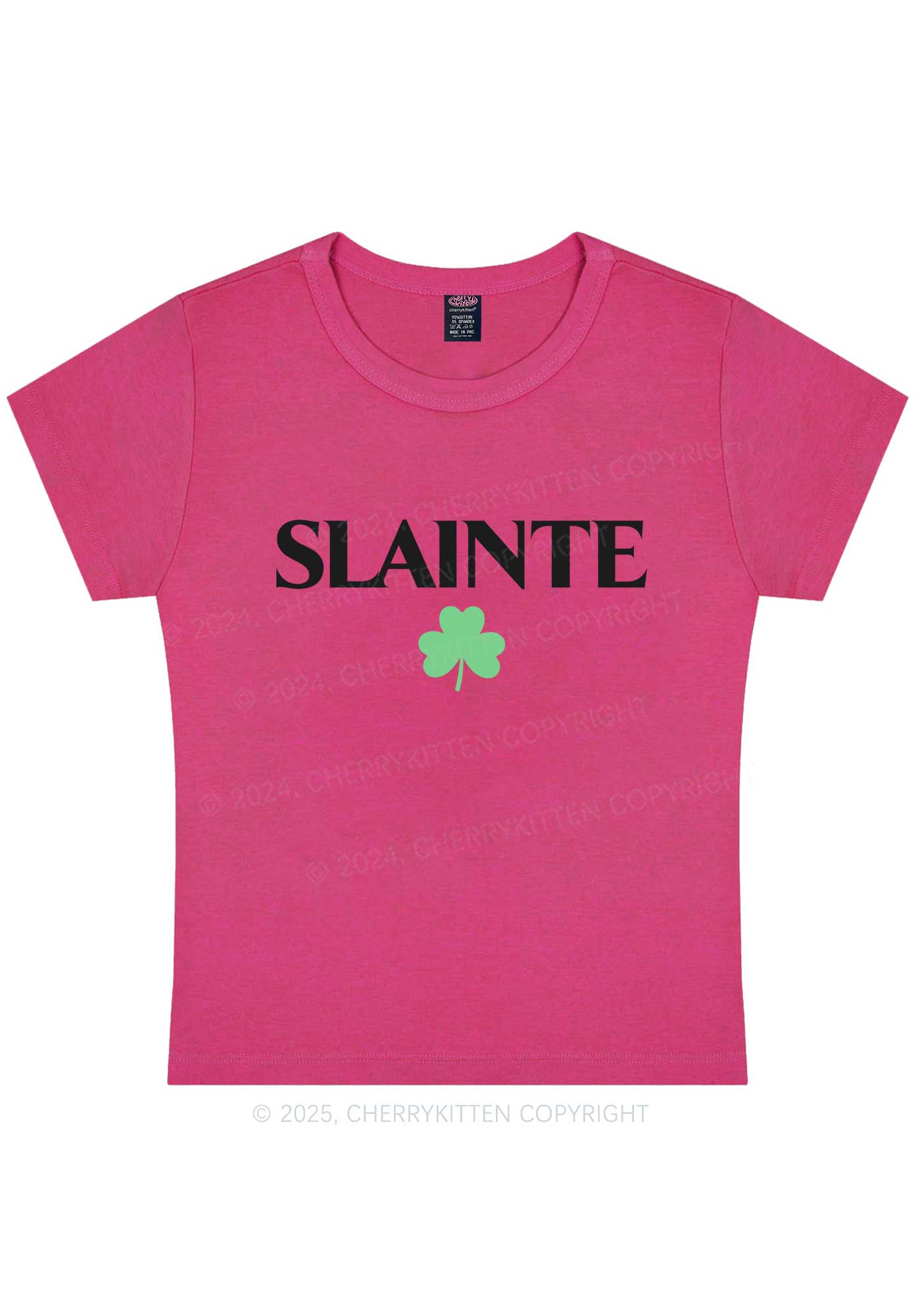 Slainte St Patricks Y2K Baby Tee Cherrykitten