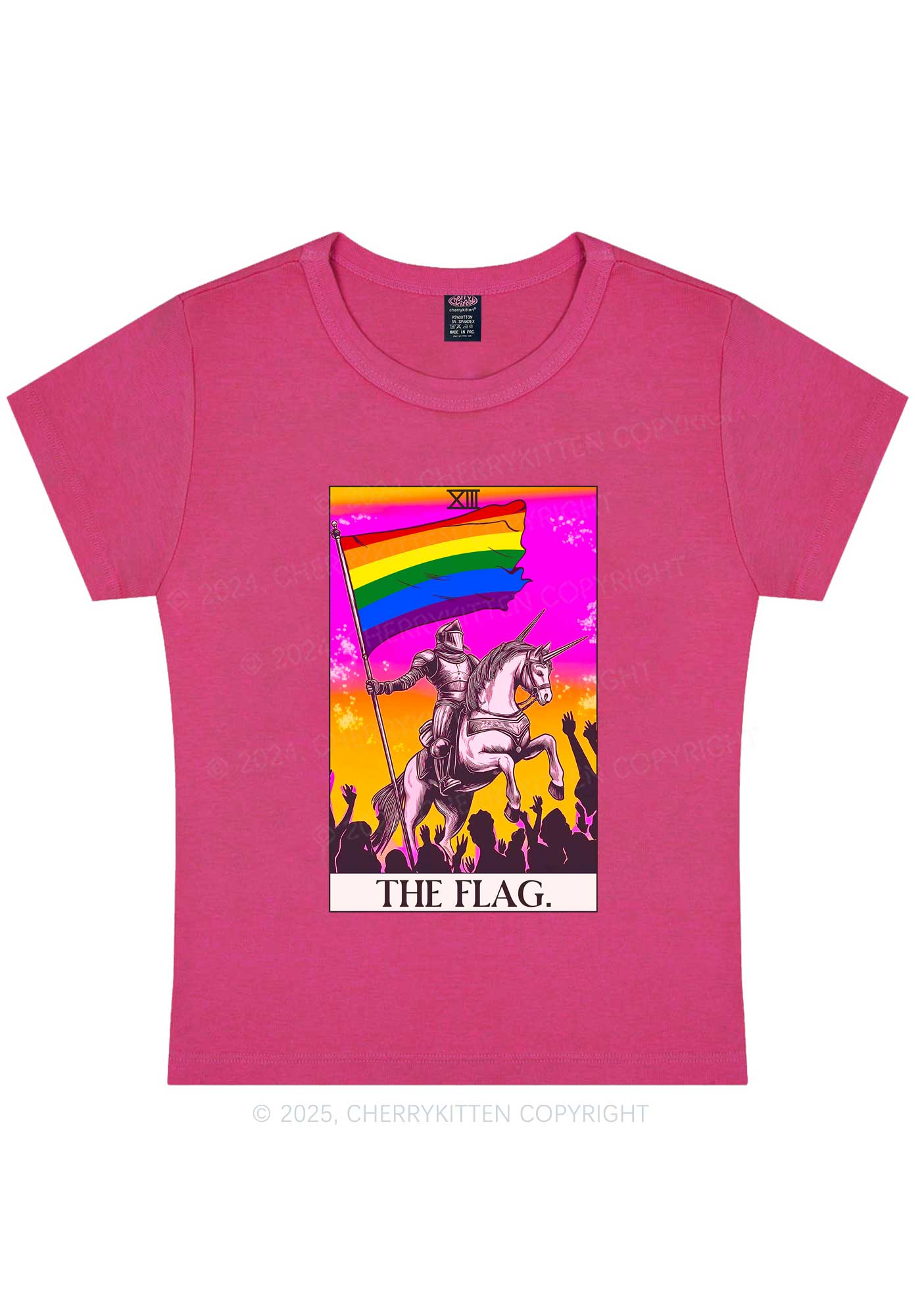 Custom Pride Flag Y2K Baby Tee Cherrykitten