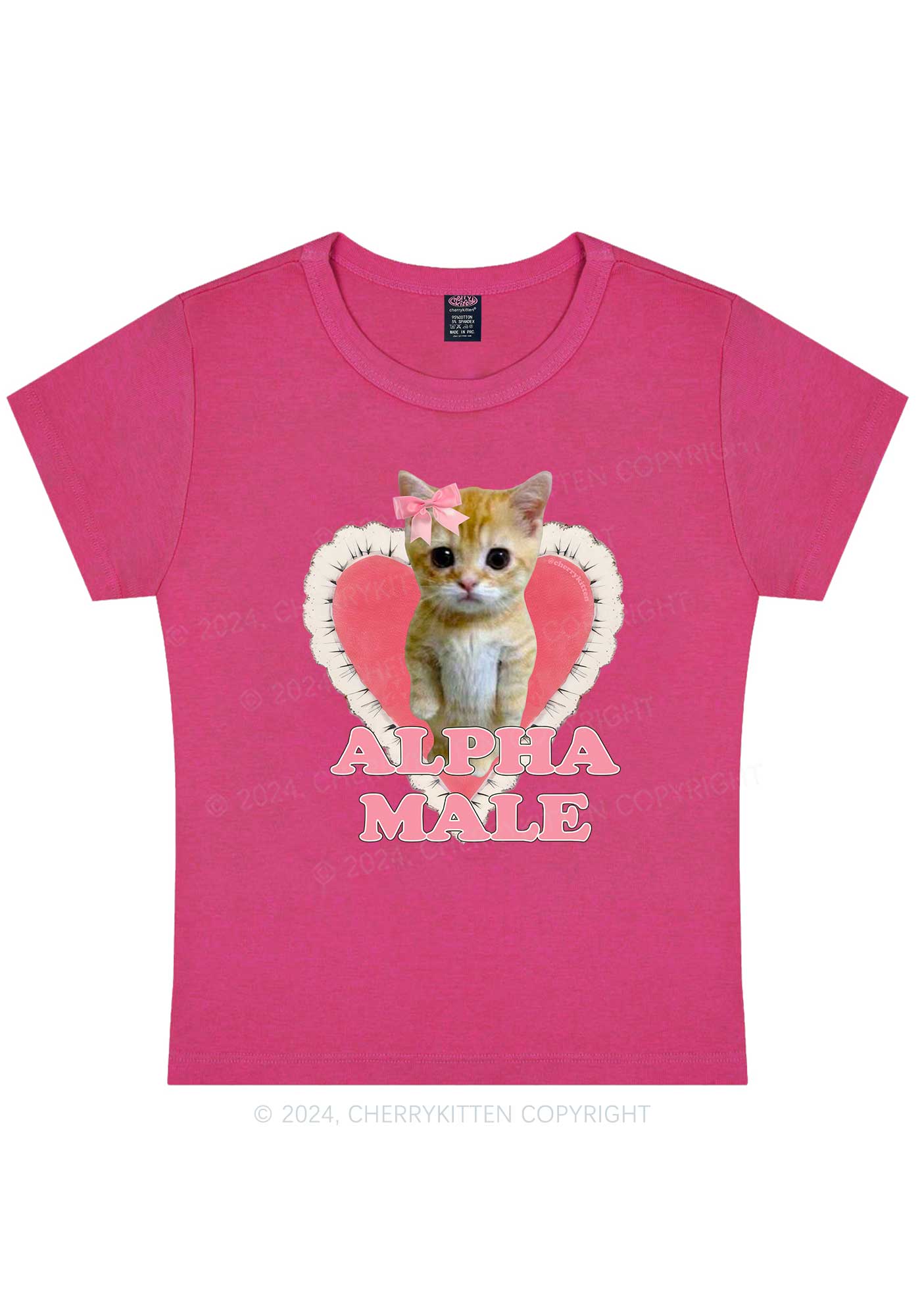 Alpha Male Kitten Y2K Baby Tee Cherrykitten