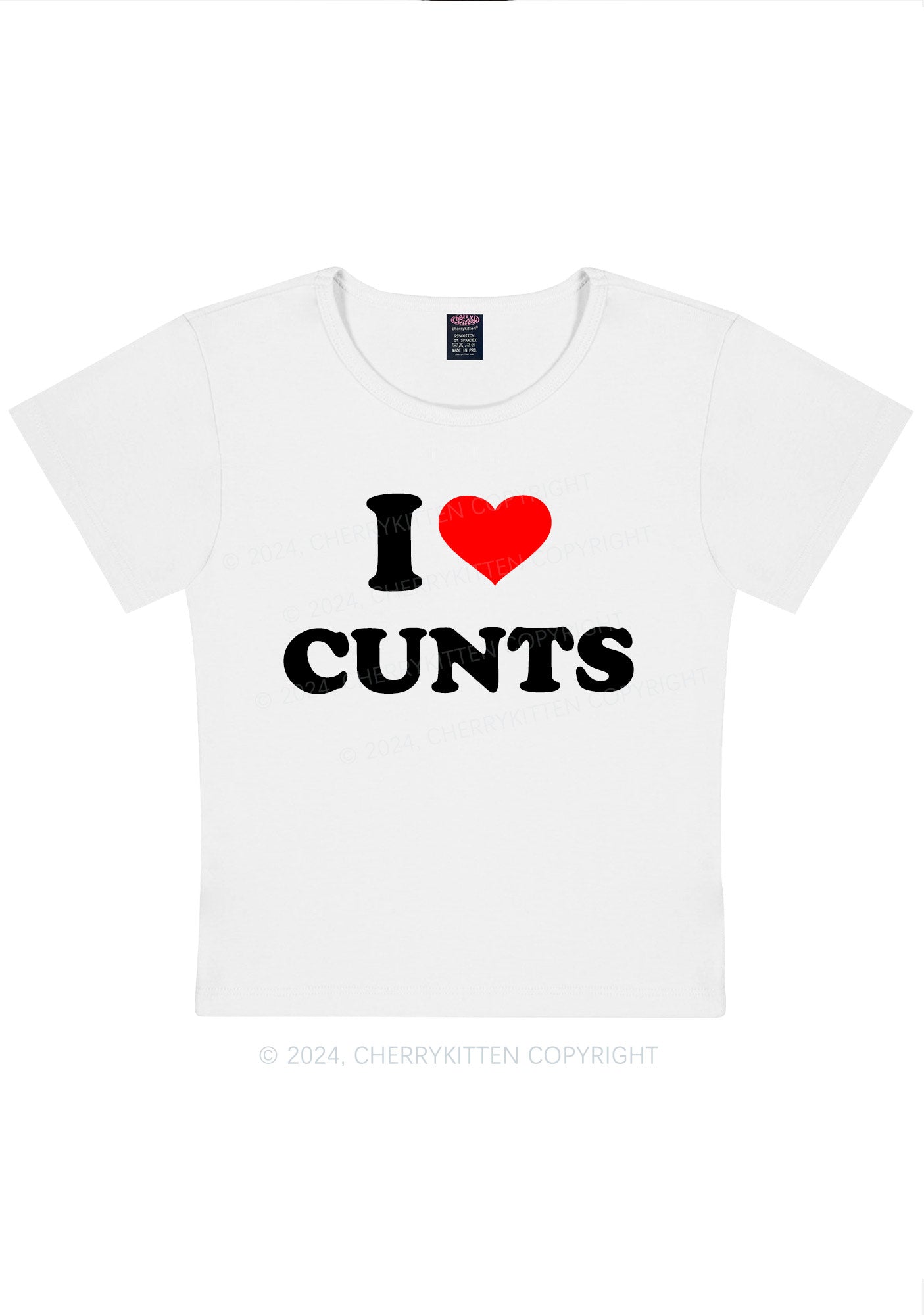 Curvy I Love Cxxts Y2K Baby Tee Cherrykitten