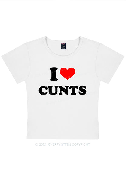 Curvy I Love Cxxts Y2K Baby Tee Cherrykitten