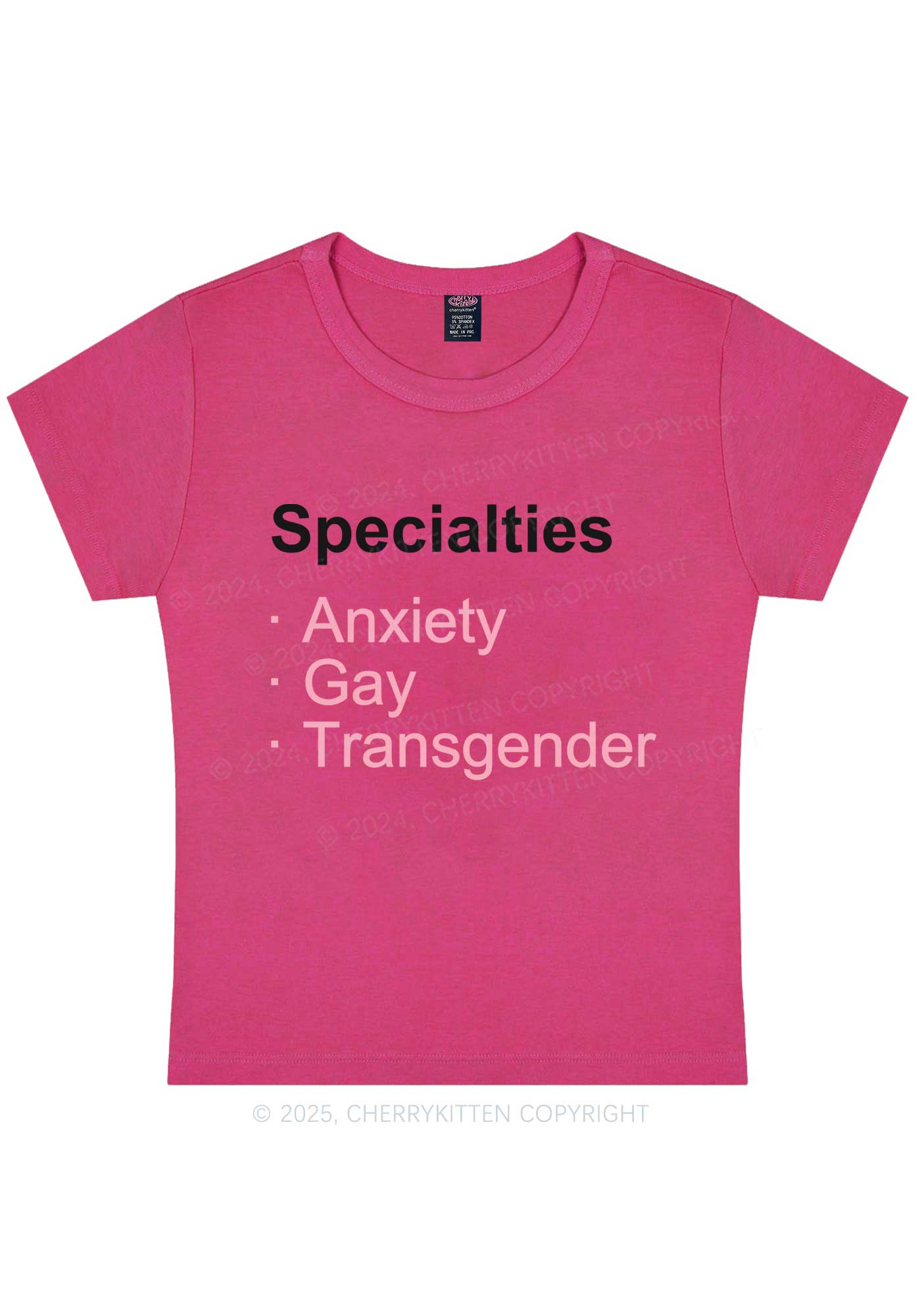 Anxiety Gay Transgender Y2K Baby Tee Cherrykitten