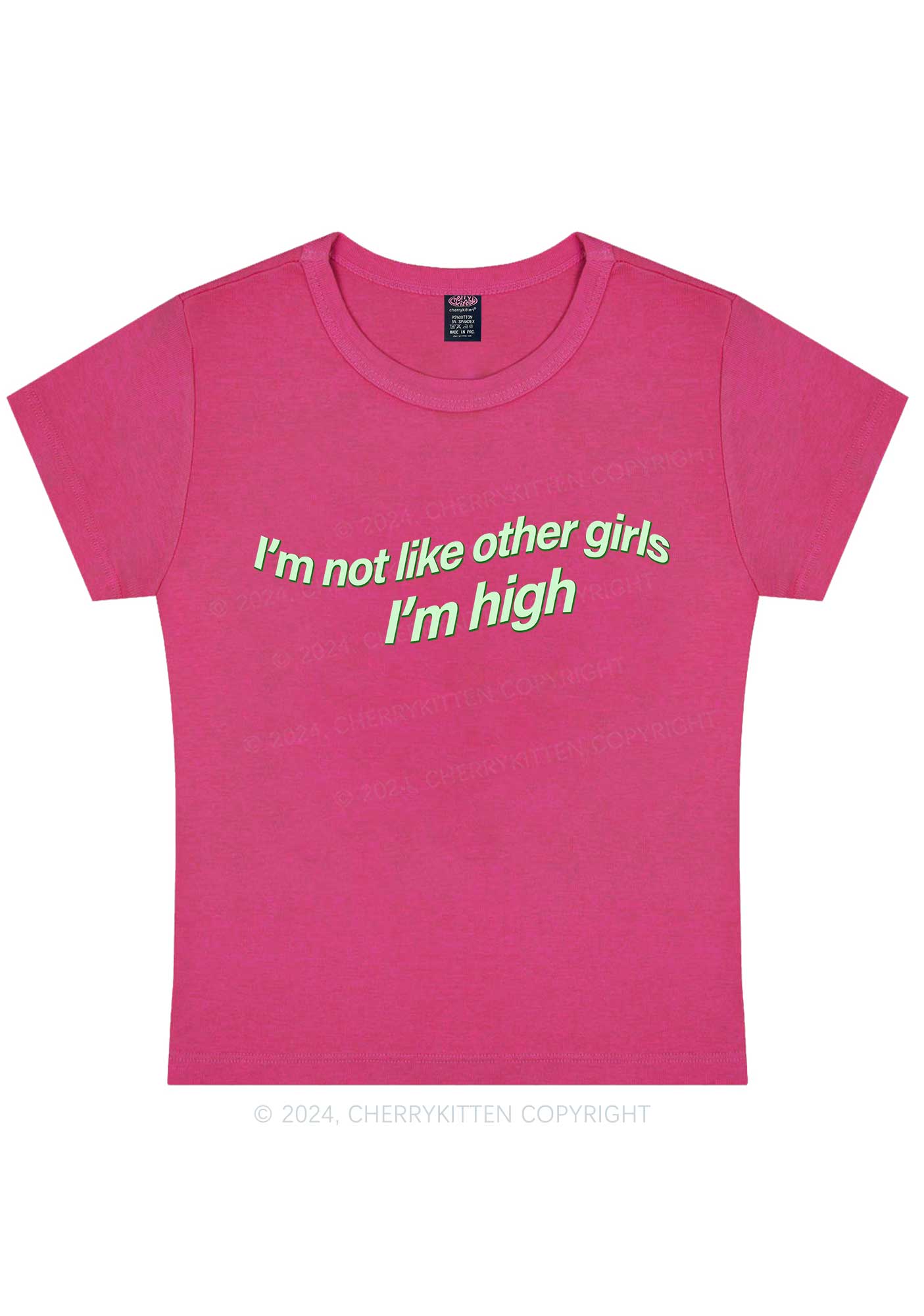 Im High Girl Y2K Baby Tee Cherrykitten