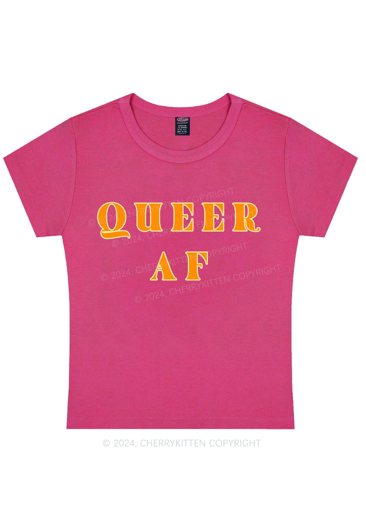 Curvy Queer AF Y2K Baby Tee Cherrykitten