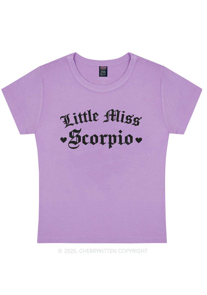 Custom Zodiac Little Miss Y2K Baby Tee Cherrykitten