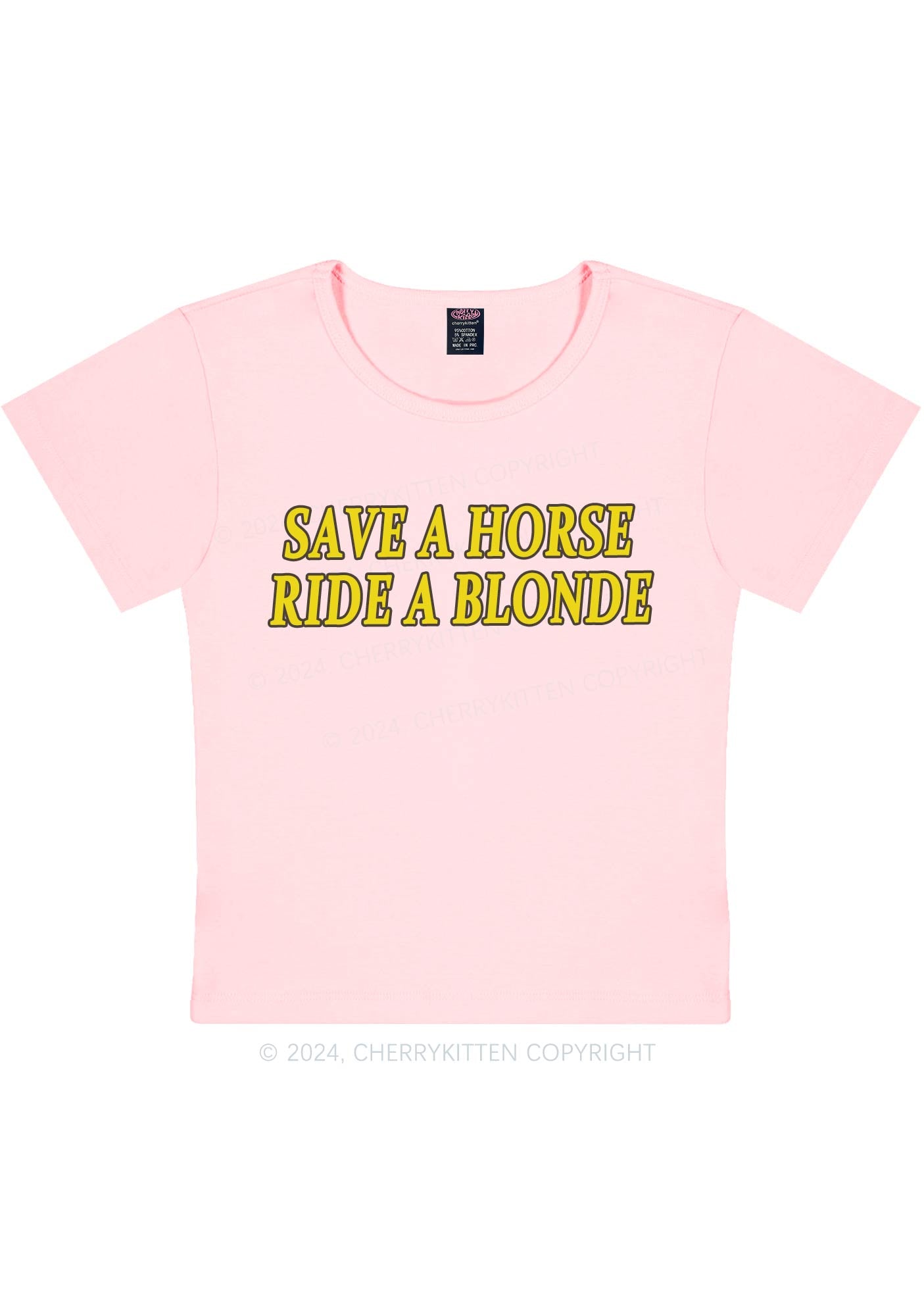 Save Horse Ride Blonde Y2K Baby Tee Cherrykitten